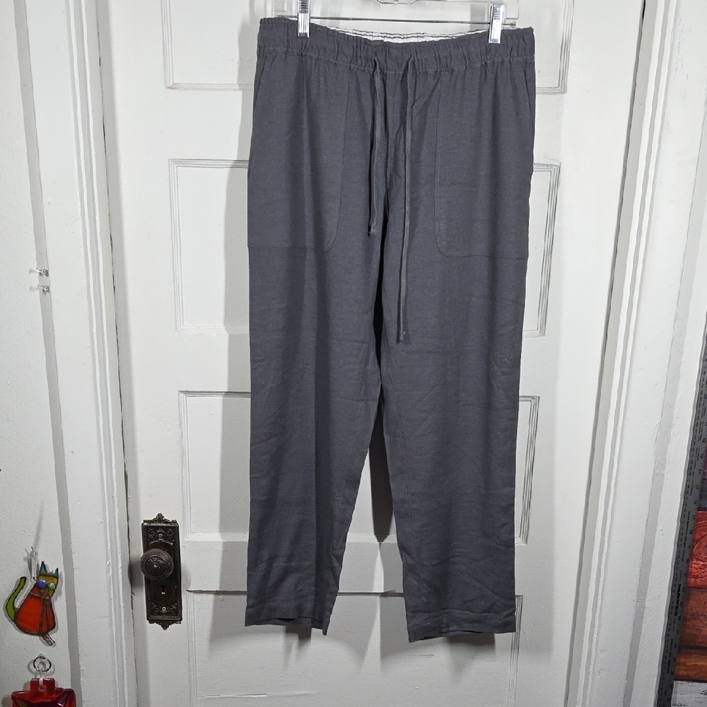 Bridge & Burn Sz L Men's Jogger Pants Linen Blend Gray  28" Inseam Casual 0521